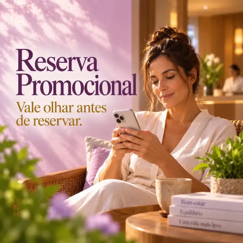 Reserva Promocional: massagem e day spa com desconto conforme a agenda